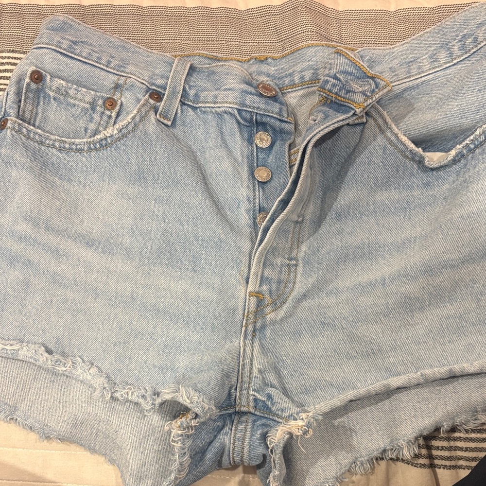 Levi's Light Blue Jean Shorts for Women 501